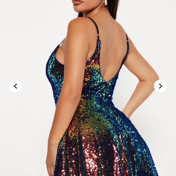 Fashion Nova Black Dress with Multicolor Sequins - Picture 2 of 7